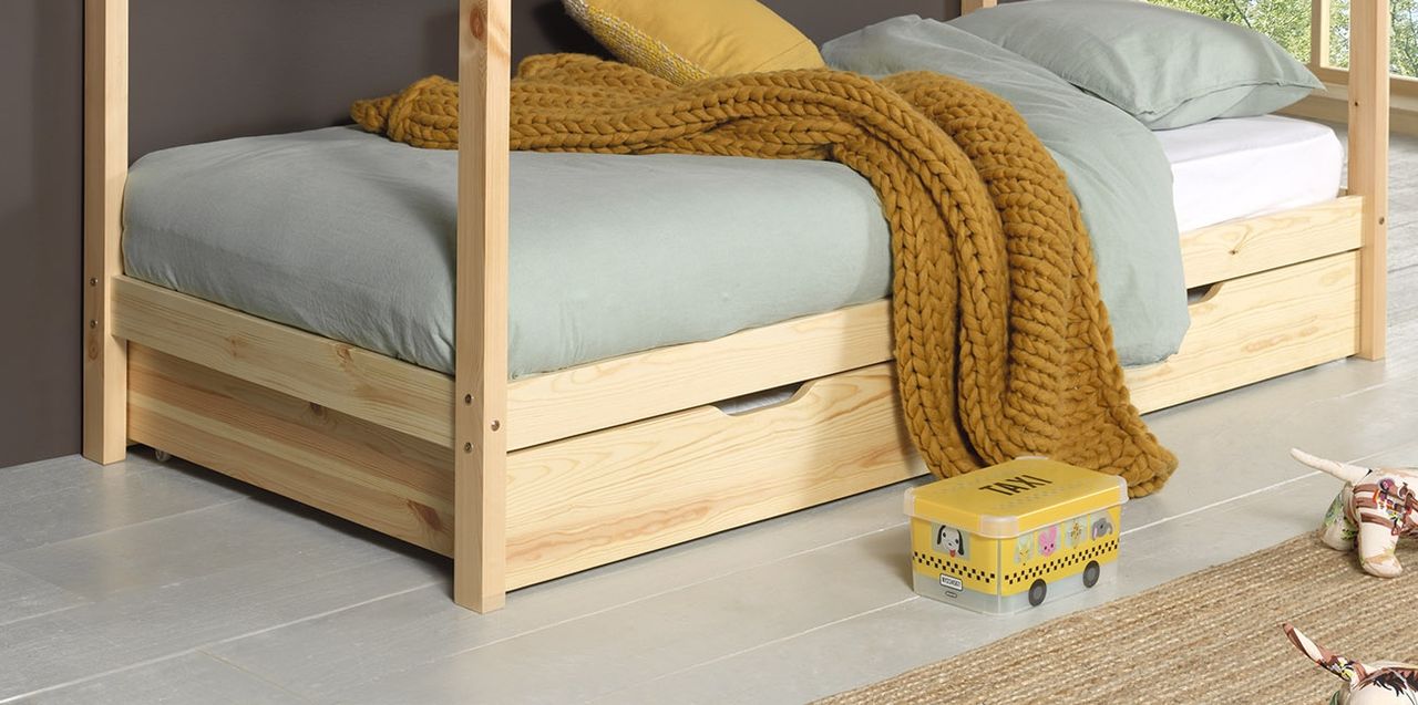 VIPACK Bettschublade für Hausbett Serie Dallas Fa. Vipack, 90 x 190 cm, Natur