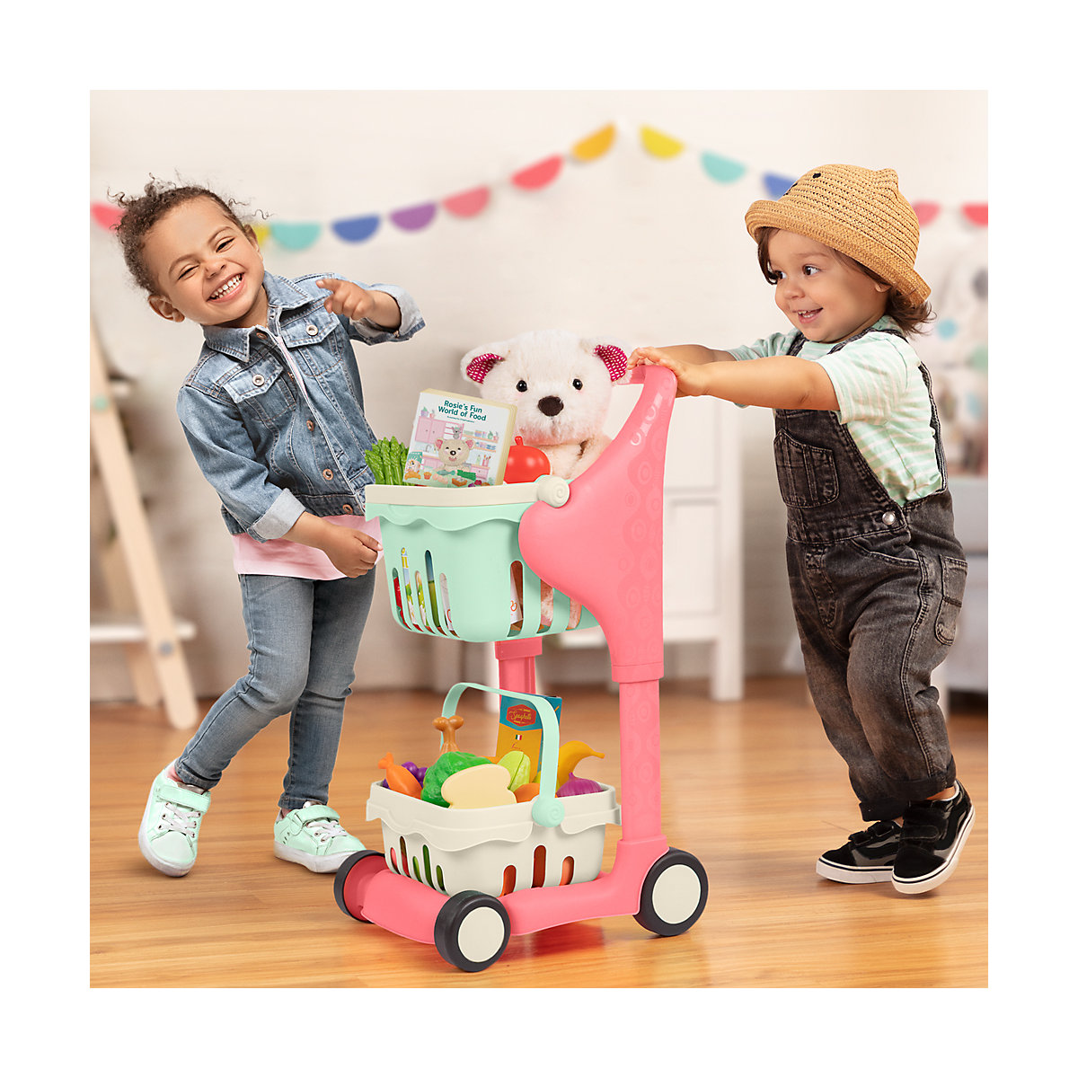 B. Shop & Glow - Musikalischer Einkaufswagen mit Teddybär