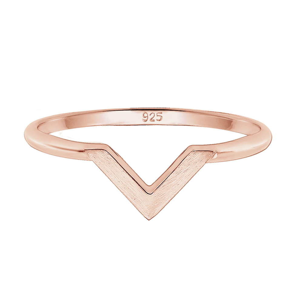 Elli Elli Bague Femme en V Façonnent la Tendance de Base en Argent Sterling 925 Bague