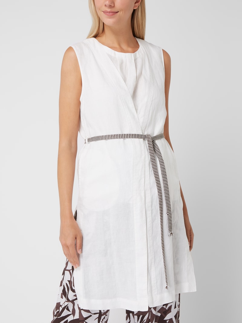 Longweste aus Leinen in offwhite