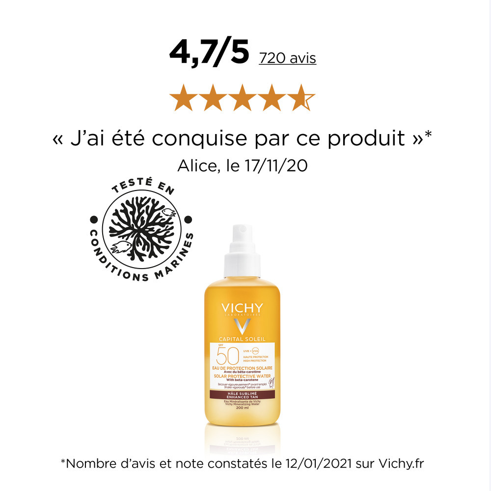 Vichy CS  EAU DE PROTECTION HÂLE SUBLIMÉ SPF 50 Eau de protection solaire hâle sublimé SPF50