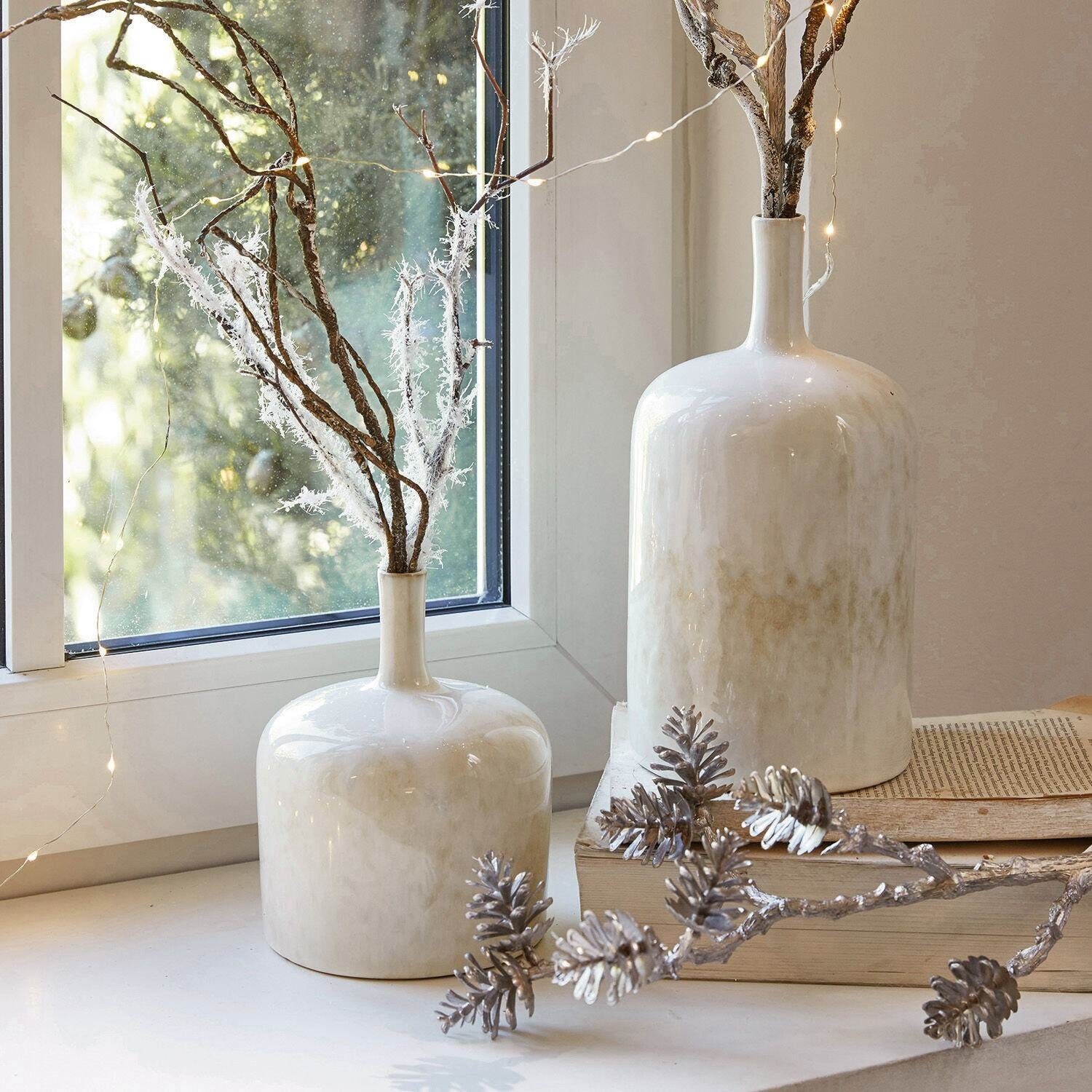 Mirabeau Tischvase Vase 2er Set Kurys creme