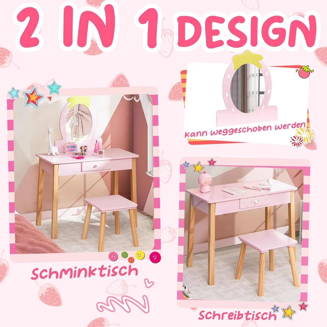 Costway 2-in-1-Kinder-Schminktischset