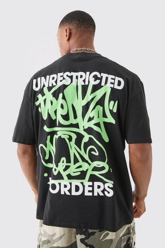 Oversize T-Shirt mit Graffiti-Print