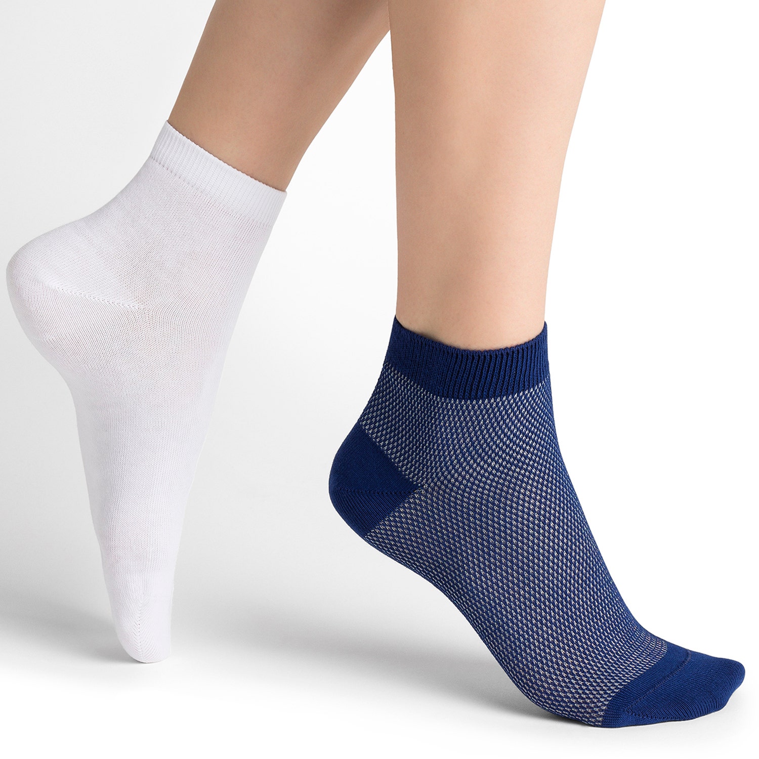 2 paires de socquettes BLEUFORET bleu pailleté et blanches Pointure 37-41