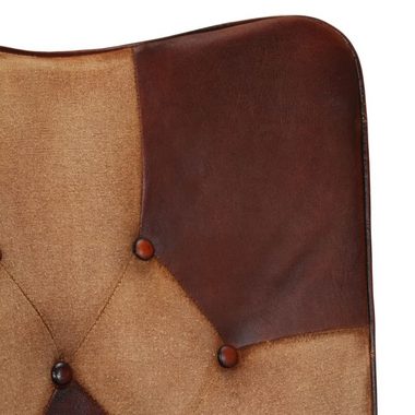 vidaXL Sessel Ohrensessel Braun Echtleder (1-St)