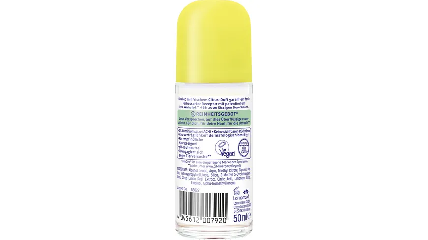 CD Deo Roll On Bio-Zitrone 50 ml