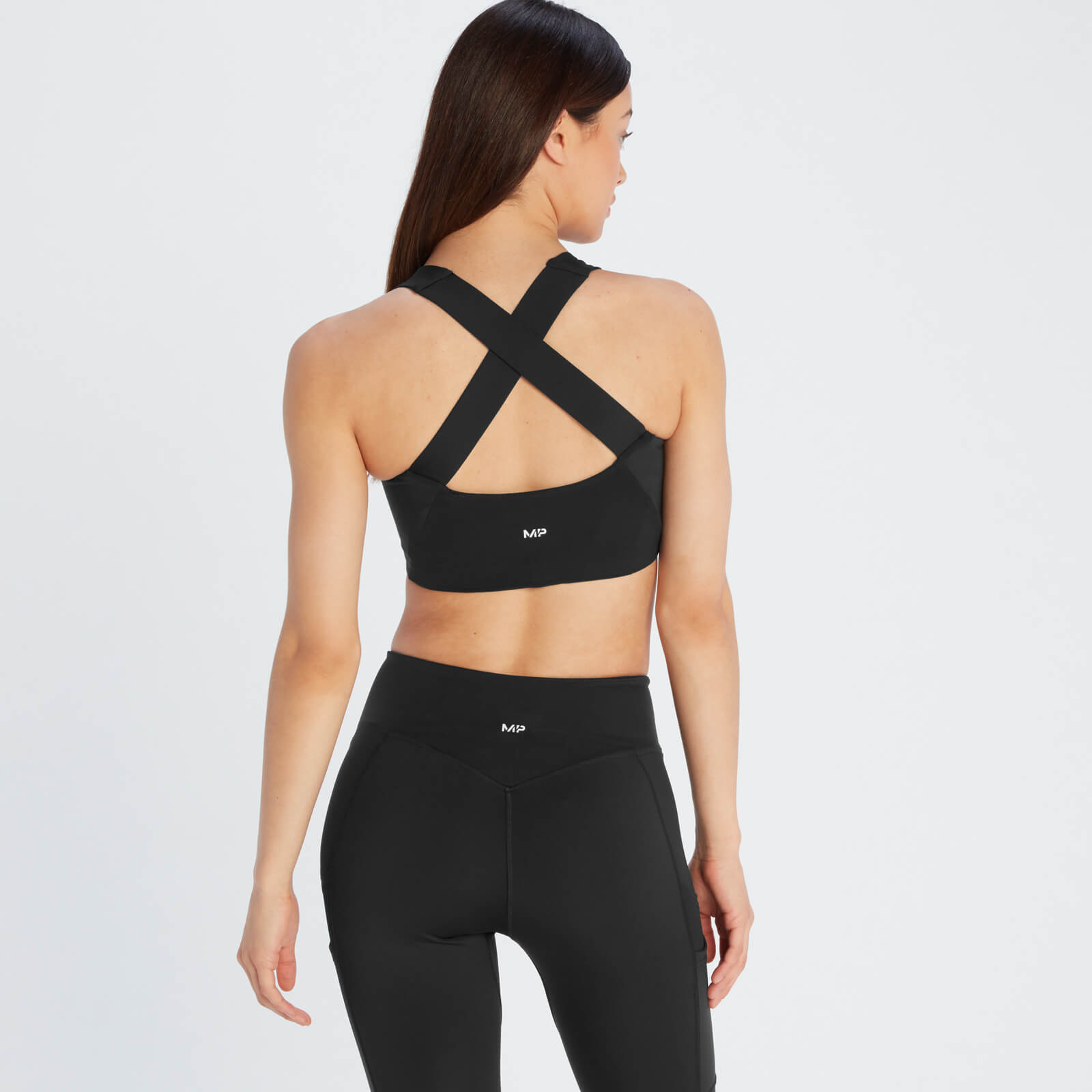 Brassière de sport à dos croisé MP Tempo pour femmes – Noir