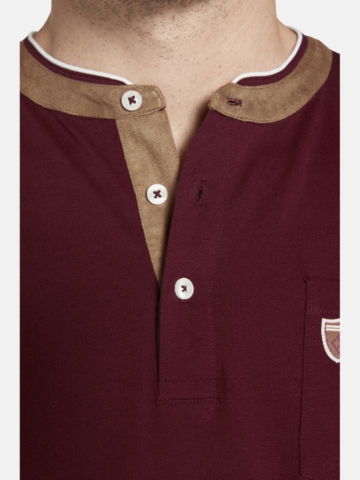 Charles Colby Langarmshirt EARL STUART in dunkelrot günstig kaufen