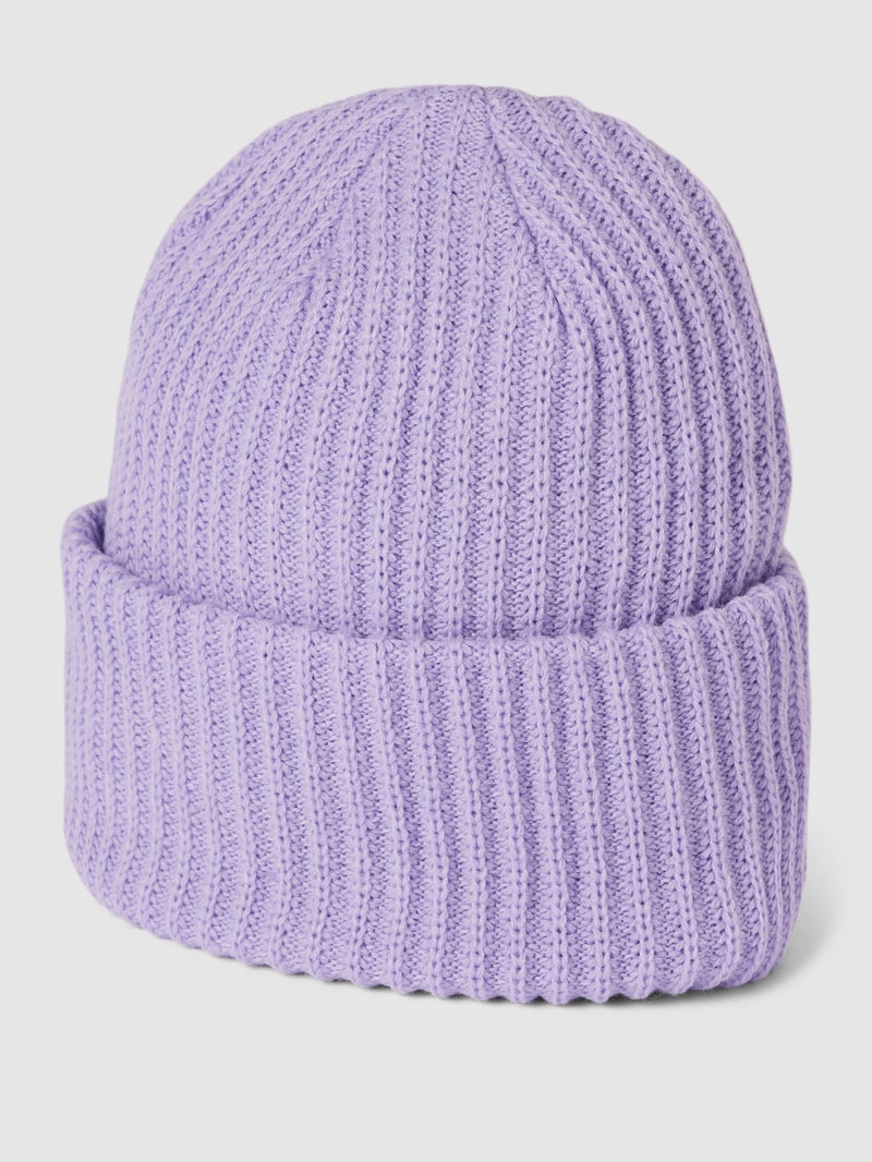 Strickmütze mit breitem Umschlag Modell 'HEXO' in flieder