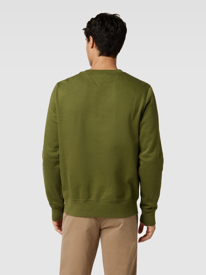 Sweatshirt mit Label-Stitching c in olivgrün