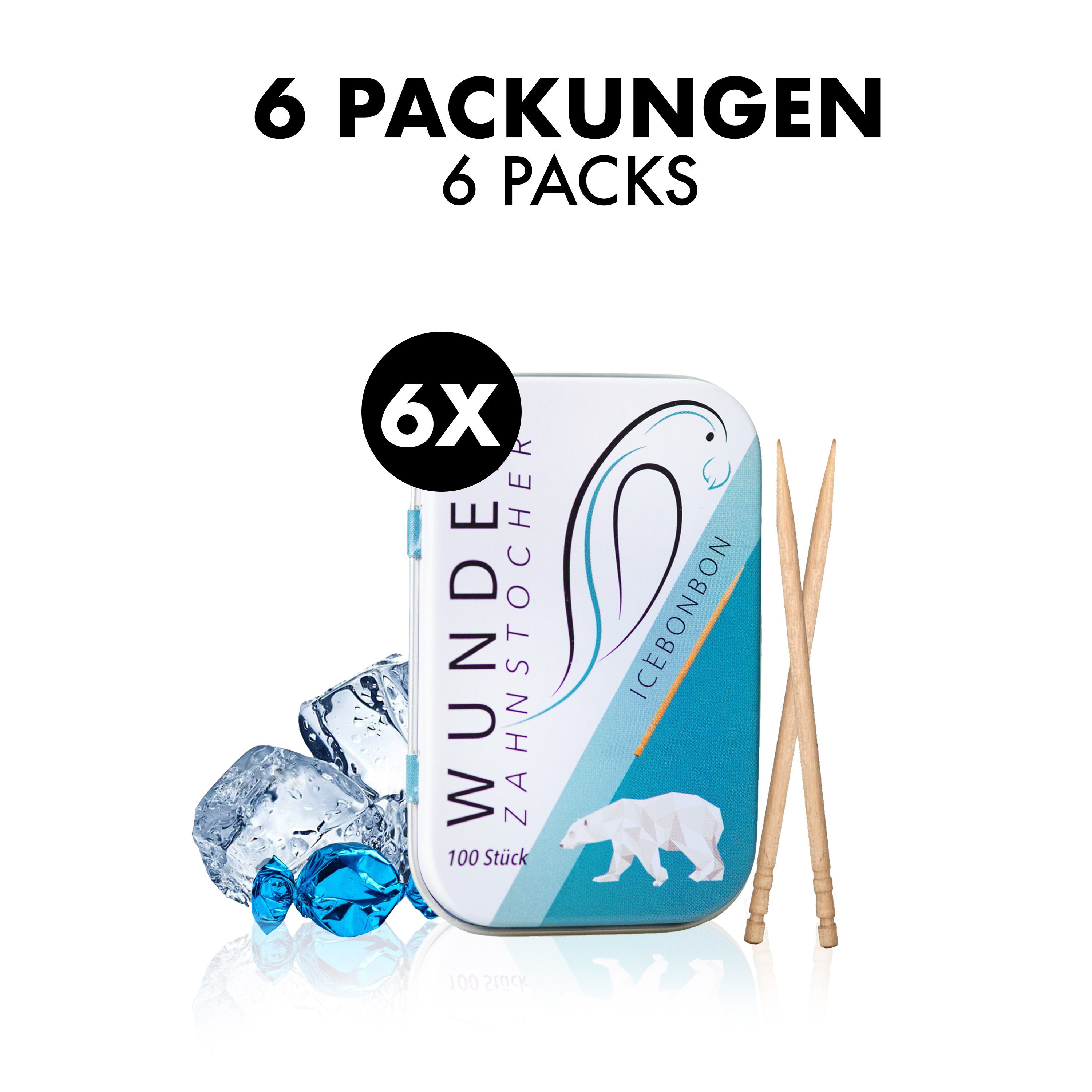 Wunder Zahnstocher Mundpflegecenter Wunder Zahnstocher Display 6er Pack Eisbonbon DS