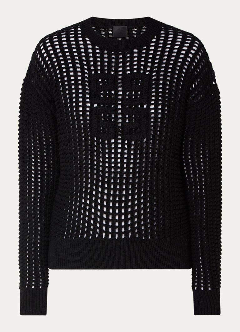 Givenchy finomkötésű pulóver kasmírkeverékből, kötött logóval