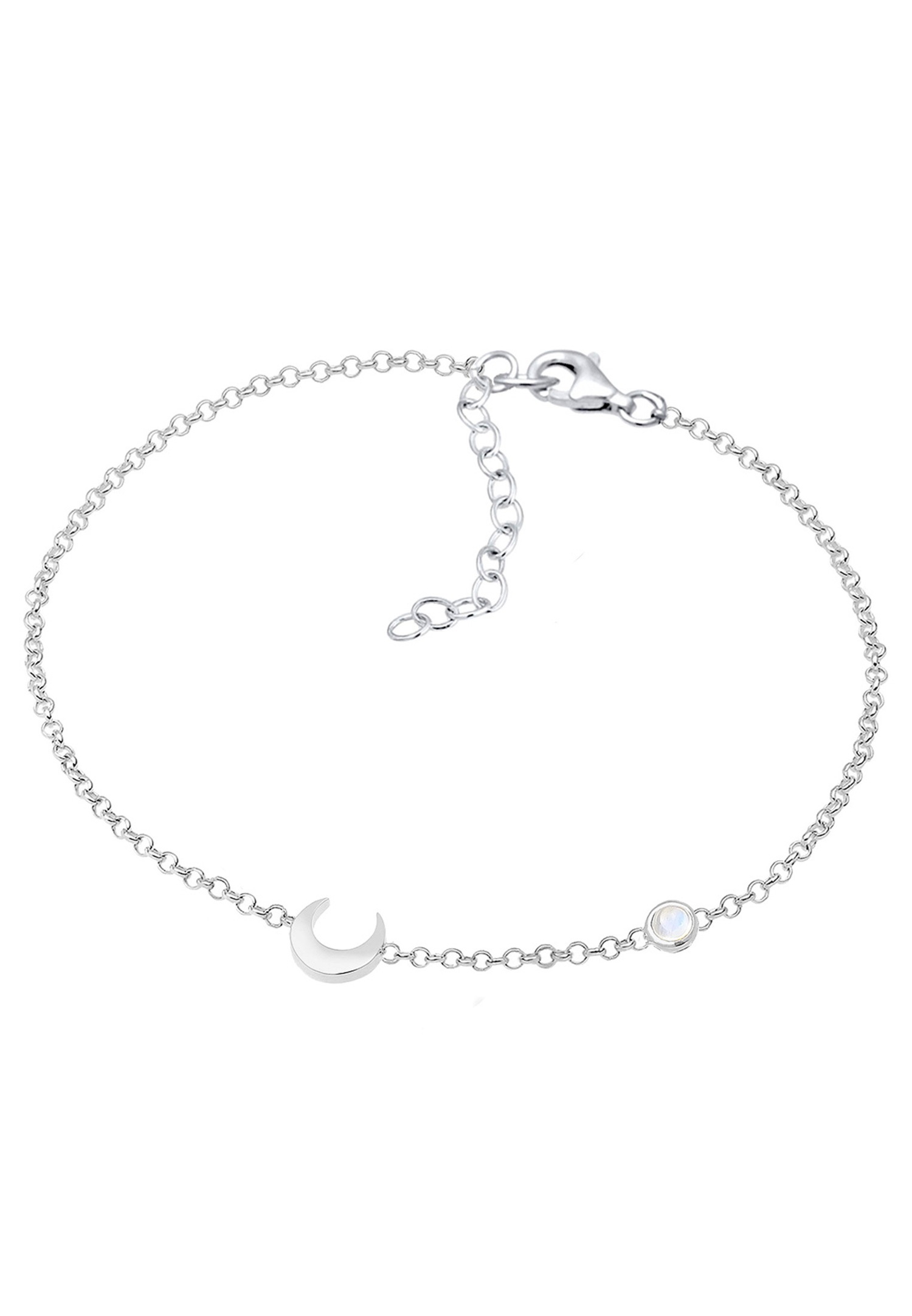 Anillo Elli para mujer, modelo Half Moon Star Filigree con piedra lunar, en plata de ley 925 chapada en oro.