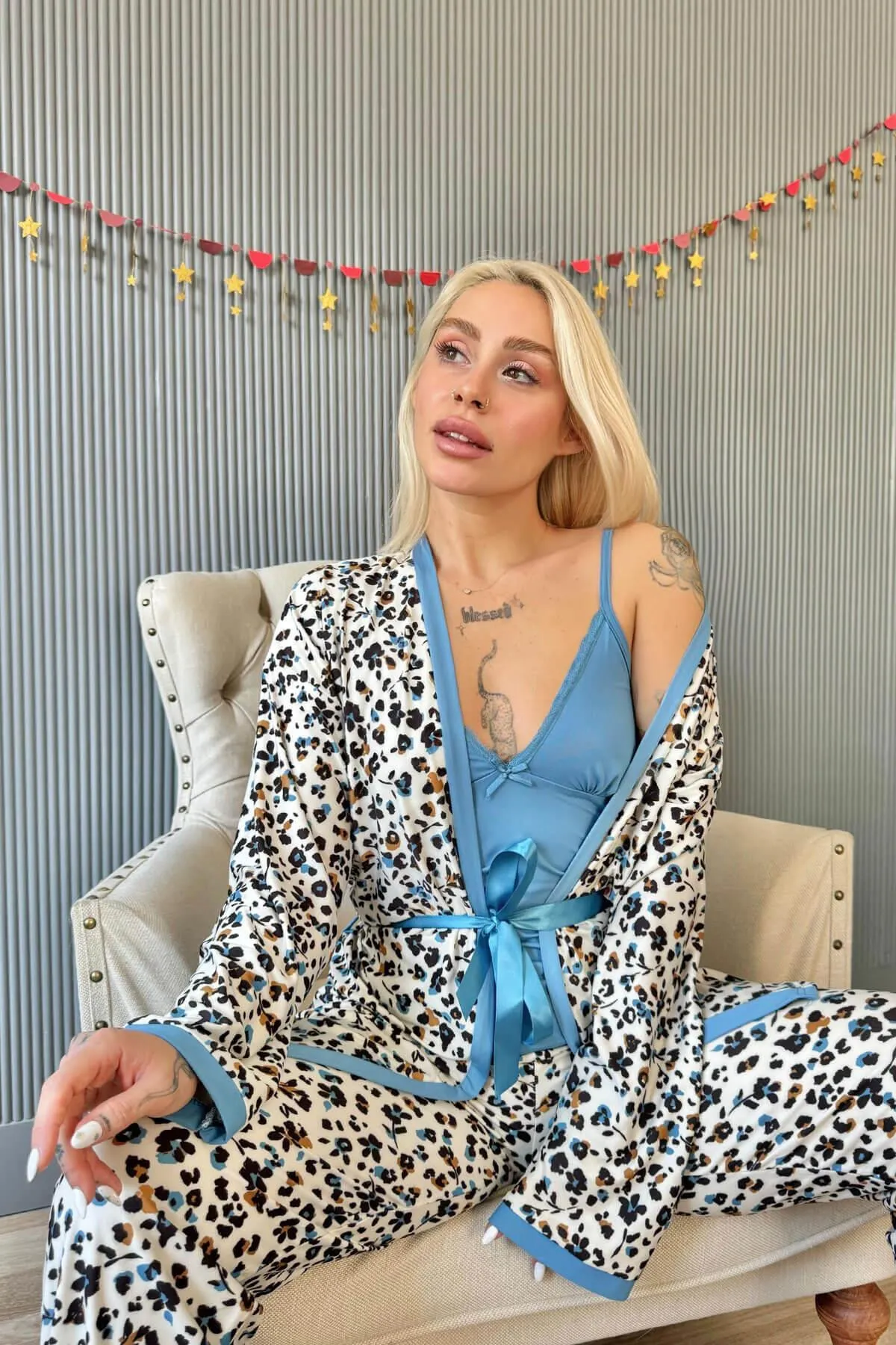 Pijamaevi  Pyjama set - Blau - Print