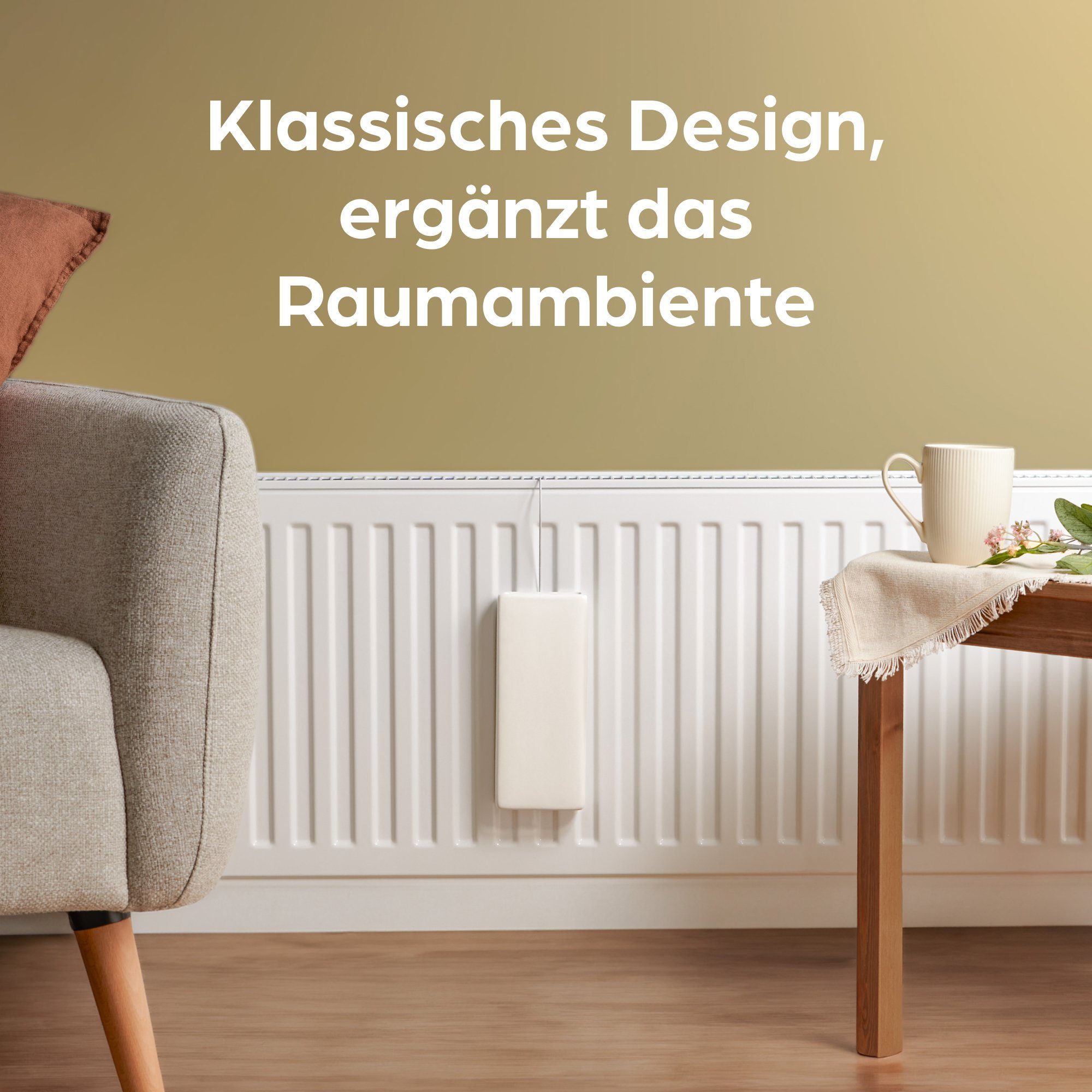 Praknu Luftbefeuchter Für Schlafzimmer Heizung Keramik - 4x Raumbefeuchter Mit Wasser Leise, 330 l Wassertank, Humidifier Raumluftbefeuchter - Heizkörper Verdampfer Verdunster