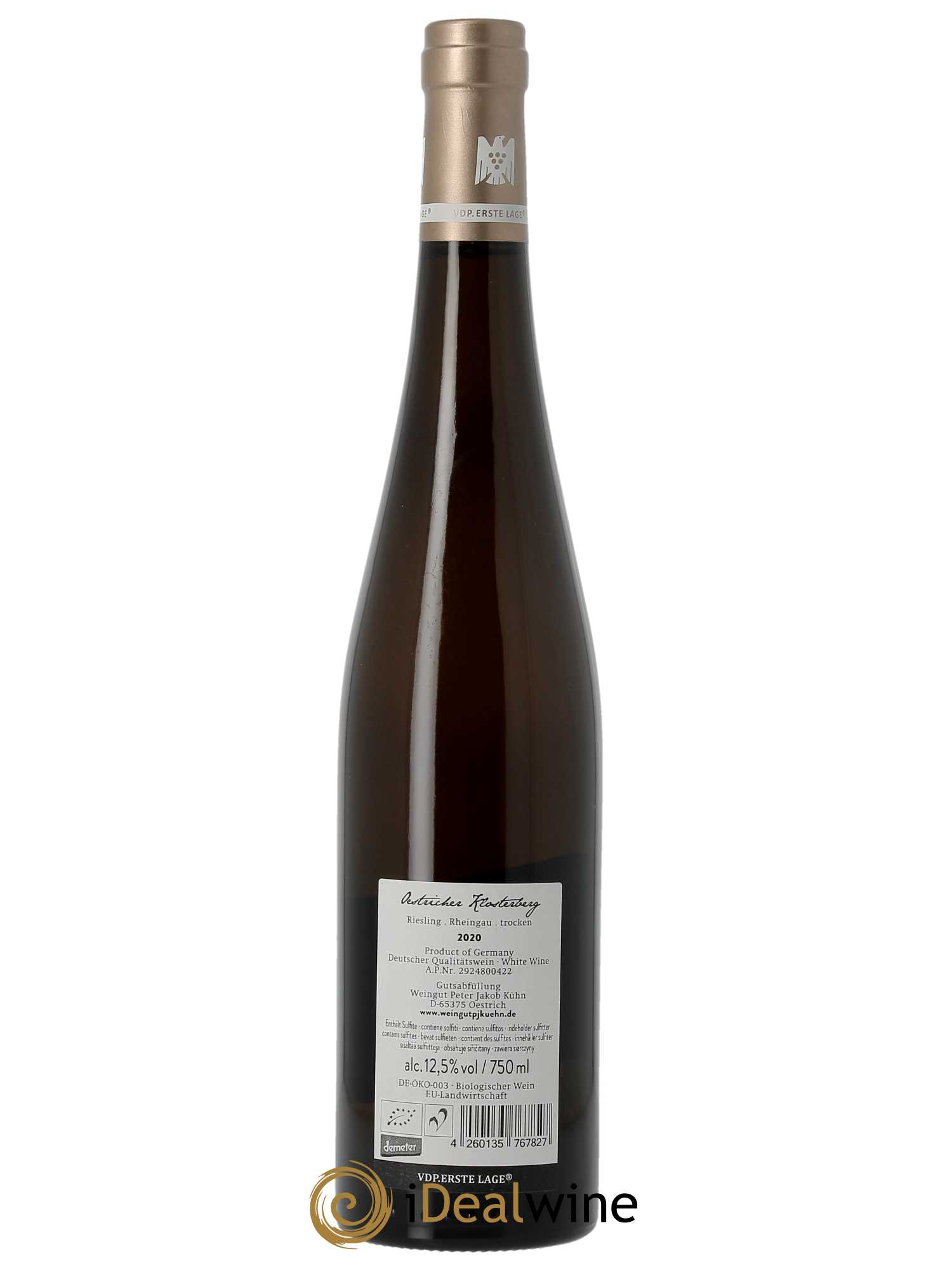Rheingau Peter Jakob Kühn Riesling Oestricher Klosterberg 1er Cru Trocken  2020 - Lot de 1 Bouteille