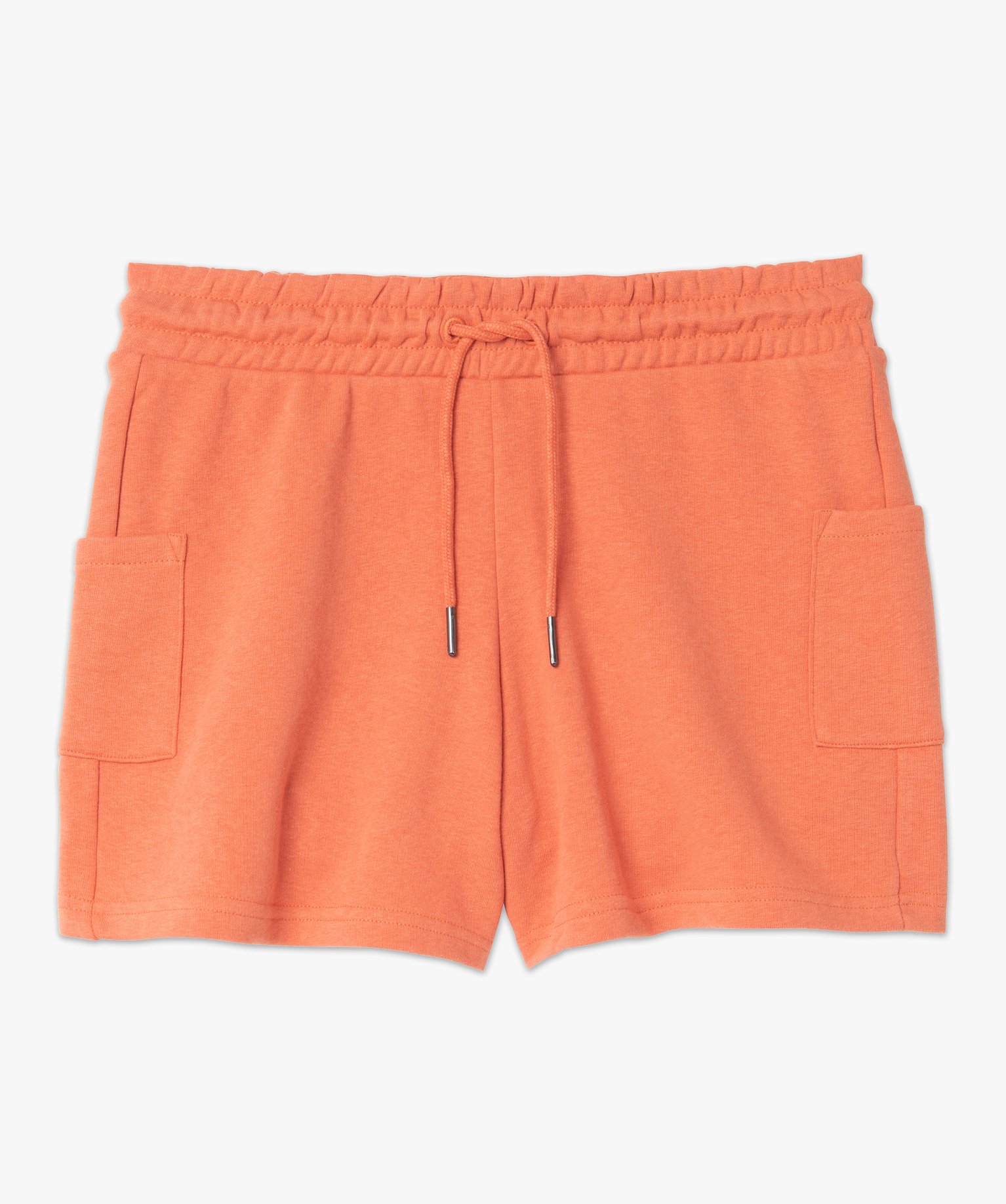 Short femme en maille avec ceinture élastiquée orange clair | GEMO