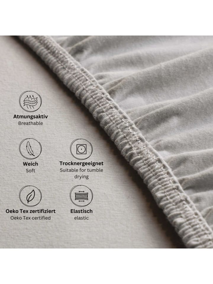 ESPRIT Spannbettlaken PREMIUM in Grau günstig kaufen