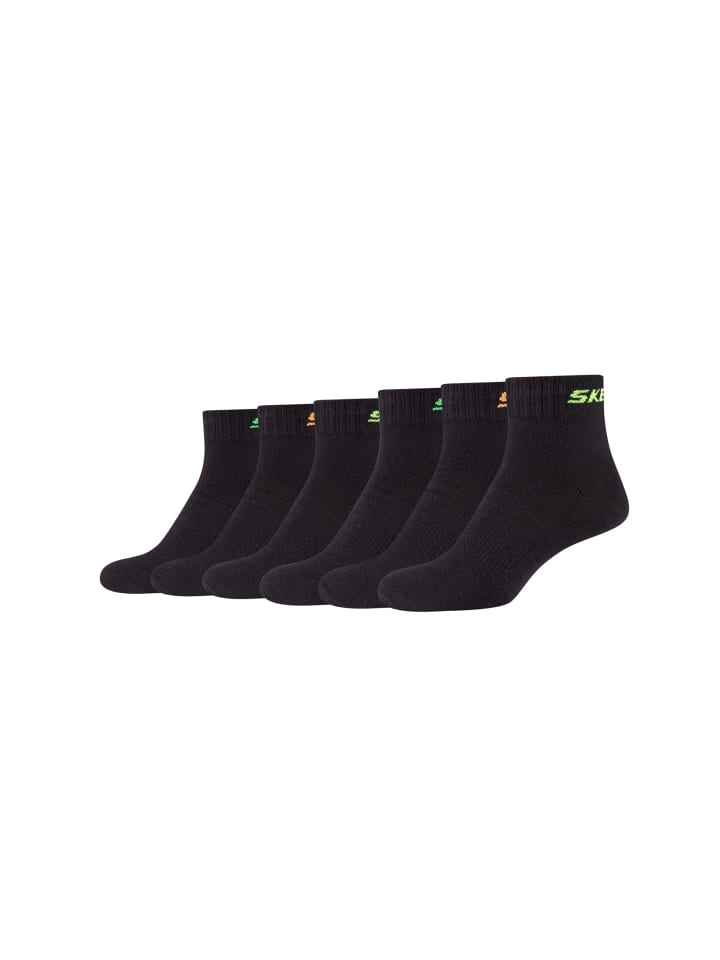 Skechers Kurzsocken 6er Pack mesh ventilation in Schwarz günstig kaufen 27-30