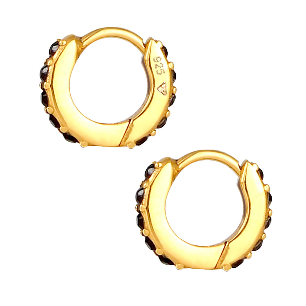 Elli Elli Boucles d'Oreilles Femmes Créoles Élégant Mini Étincelant avec Cristaux en A Boucles d'oreilles