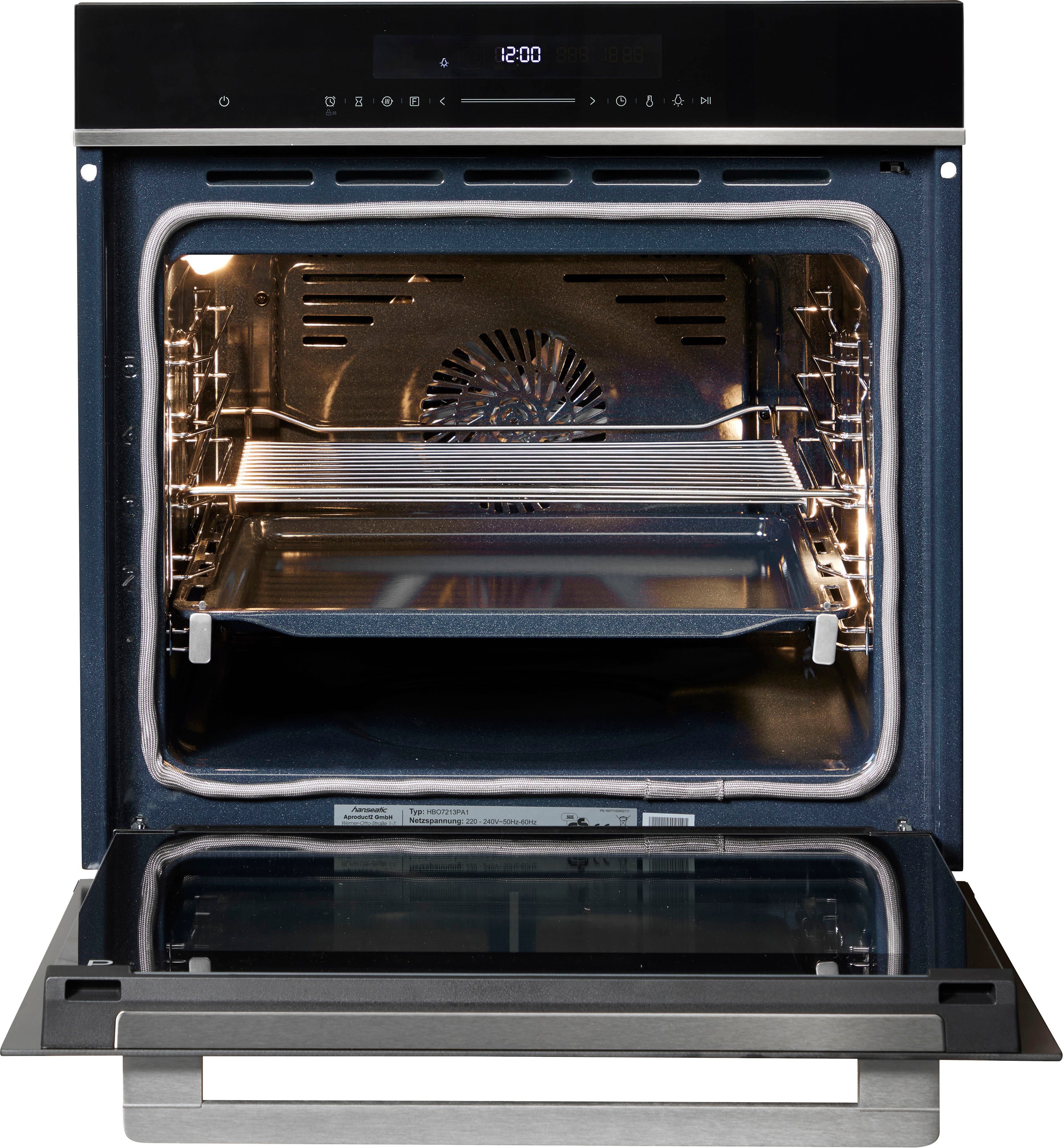 Hanseatic Einbaubackofen HBO7213PA1, Pyrolyse-Selbstreinigung