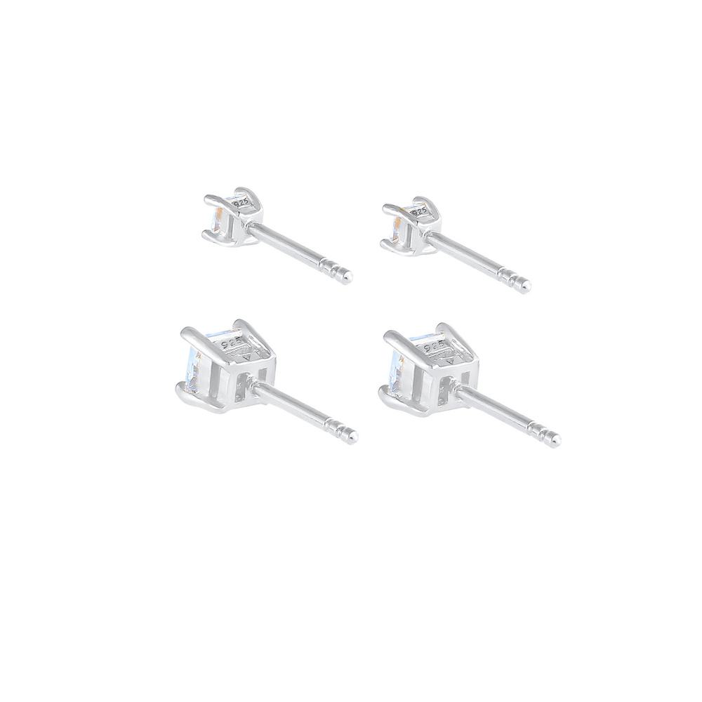 Elli Elli Boucles d'Oreilles Boucles d'oreilles dames serties de Géo carré avec des cr Boucles d'oreilles