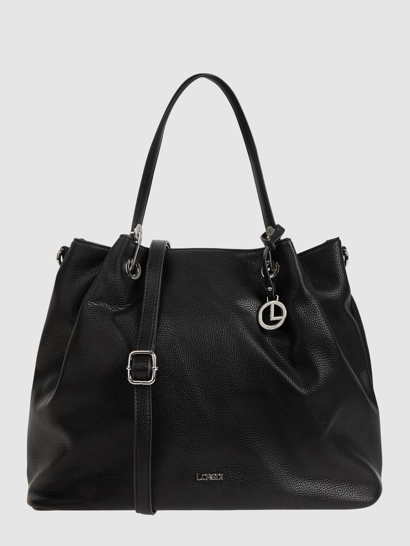 Shopper in Leder-Optik Modell 'Ebony' in schwarz