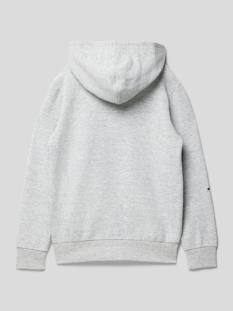 Sweatjacke mit Logo-Print in mittelgrau meliert
