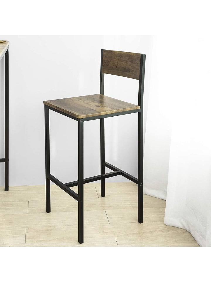 SoBuy Bartisch in Braun und Schwarz - Tisch(B)89 x (H)100 x (T)45cm/Stuhl(B)38 x (H)95 x (T)40cm günstig kaufen onesize