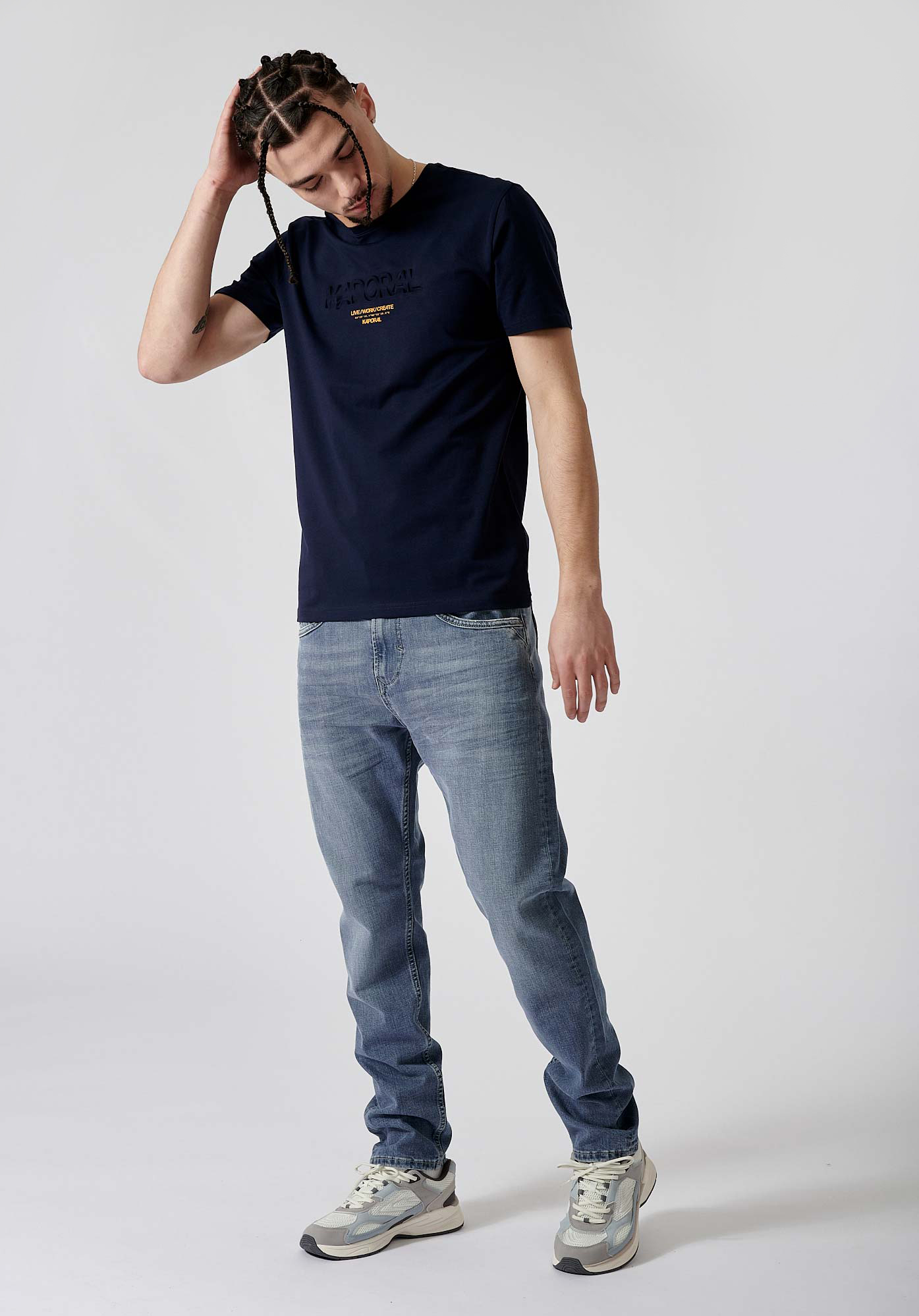 NIRAJ  T-shirt bleu homme
