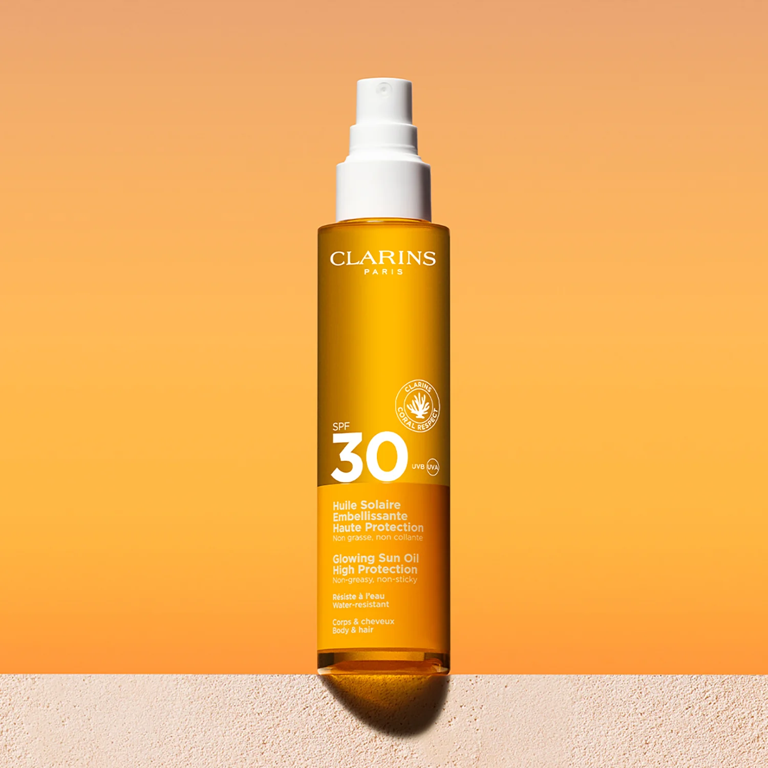 Sole Huile Solaire Embellissante Haute Protection SPF30 - Aceite corporal solar de alta protección, spray corporal solar de alta protección.