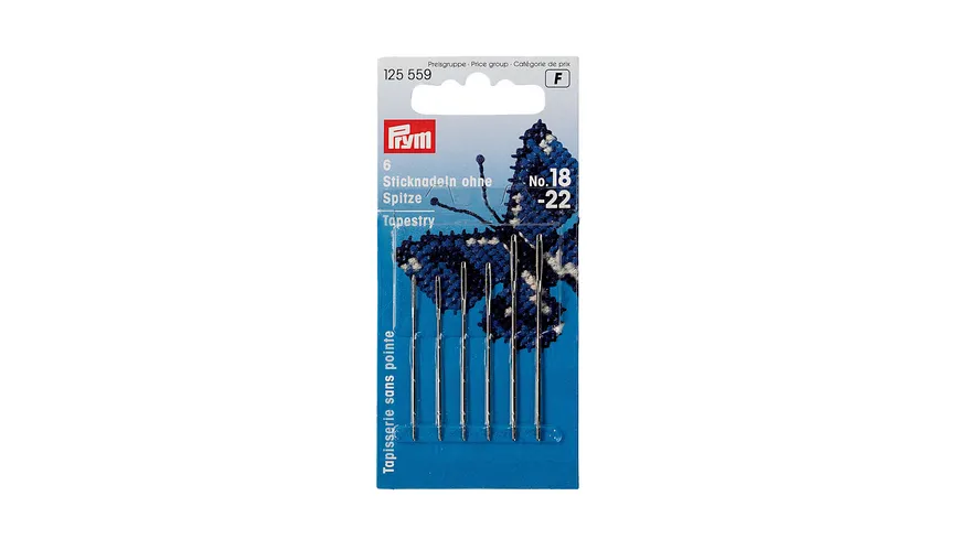 Prym Sticknadeln ohne Spitze ST 22 0,90 x 40 mm silberfarbig