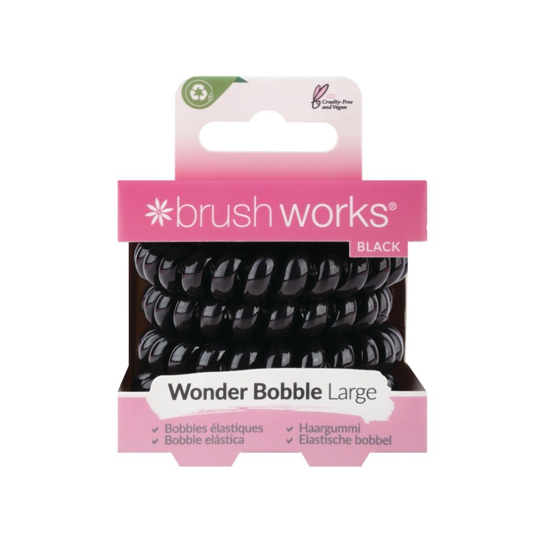 „Brushworks“ plačių juodų plaukų gumyčių rinkinys, 5 vnt.