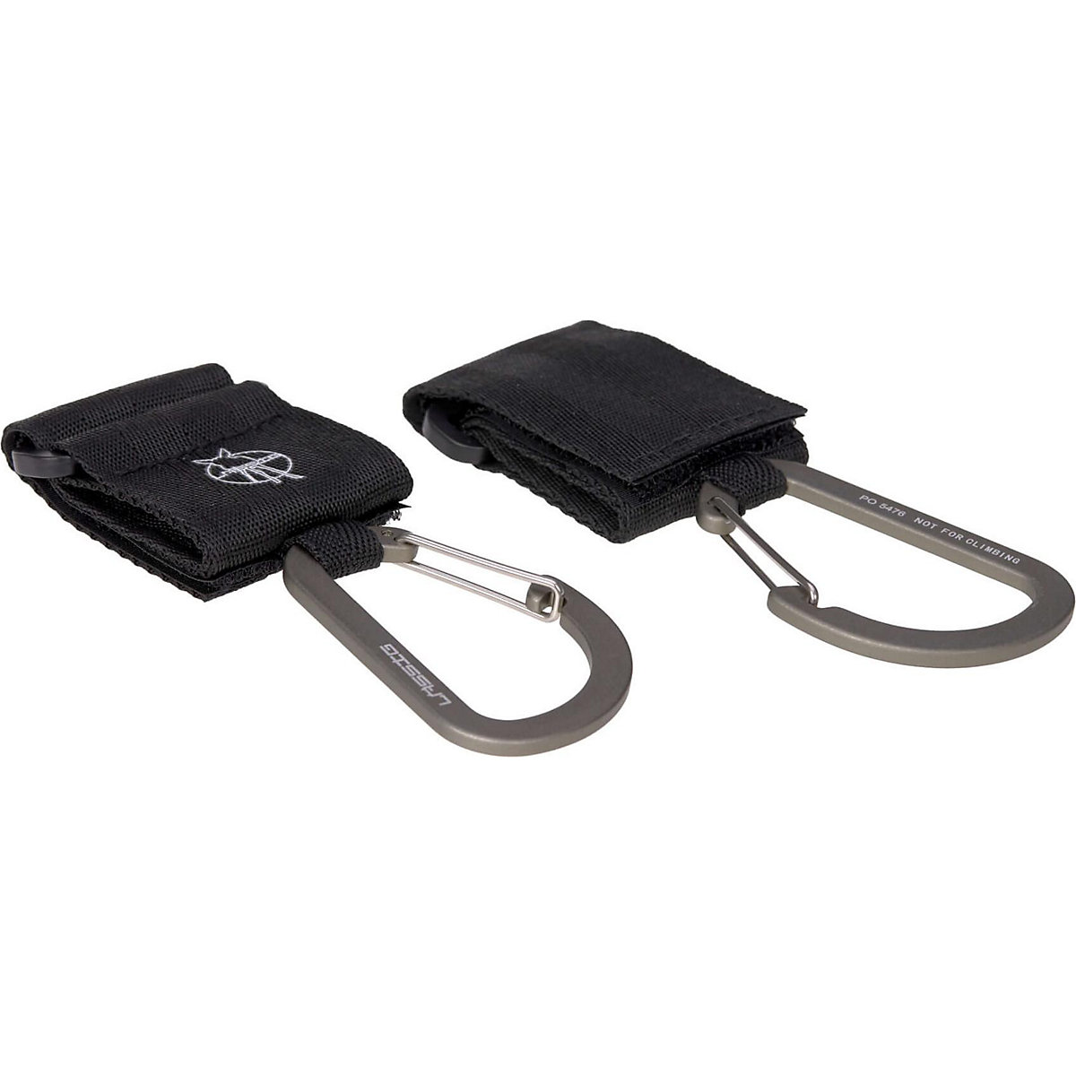 Kinderwagenhaken mit Karabiner schwarz, 2 Stück