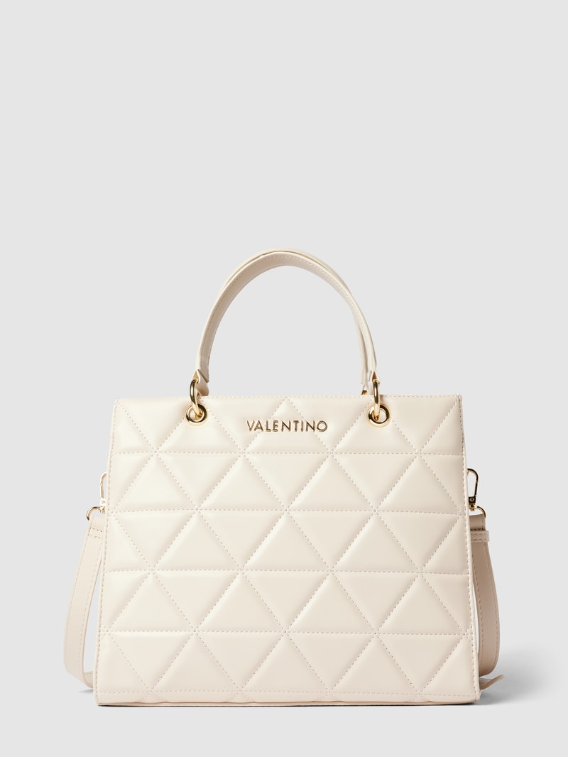 Handtasche mit Steppnähten Modell 'CARNABY' in ecru