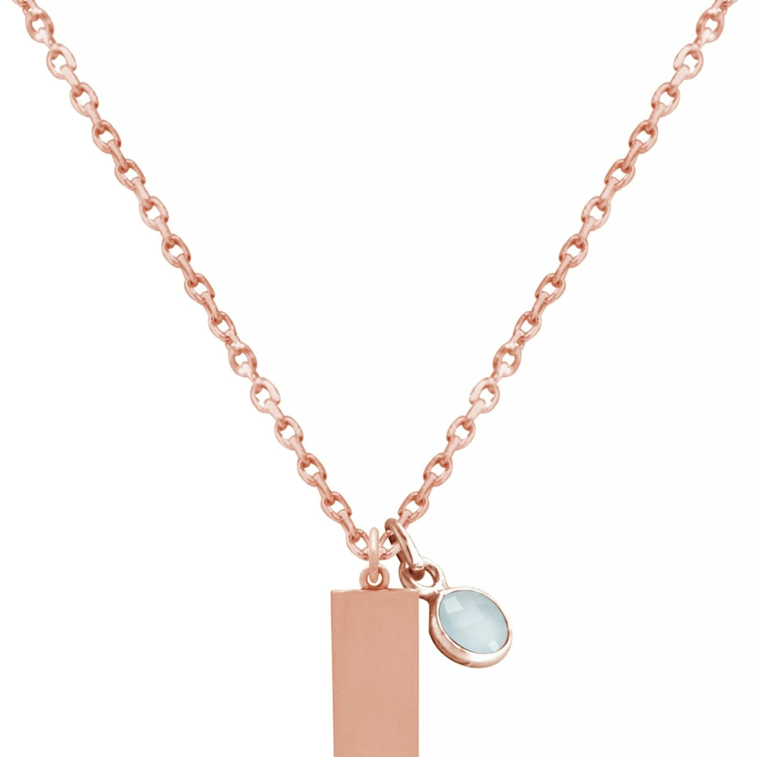 Halskette mit Anhänger 'Waldnacht - Chalcedon'