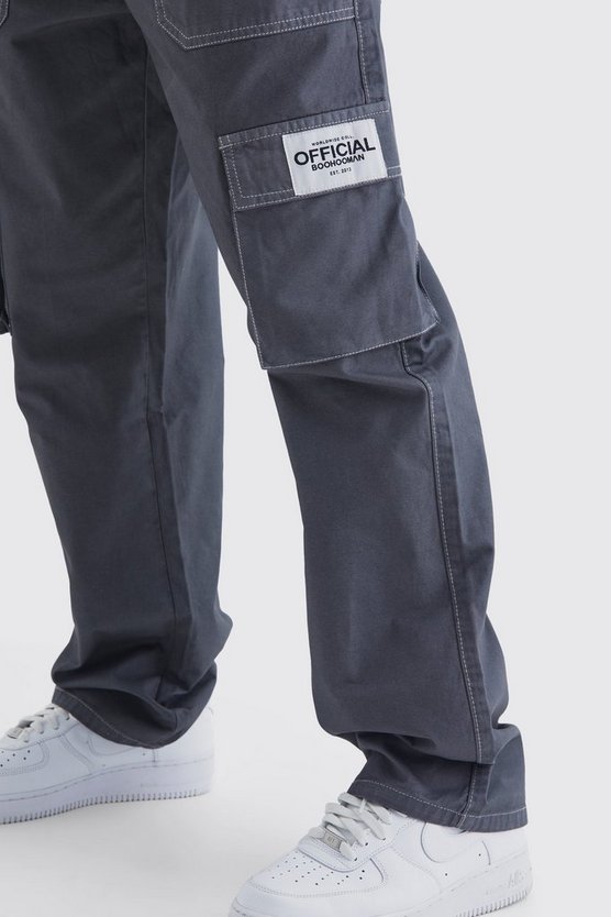 Lockere Cargo-Hose mit Kontrast-Naht