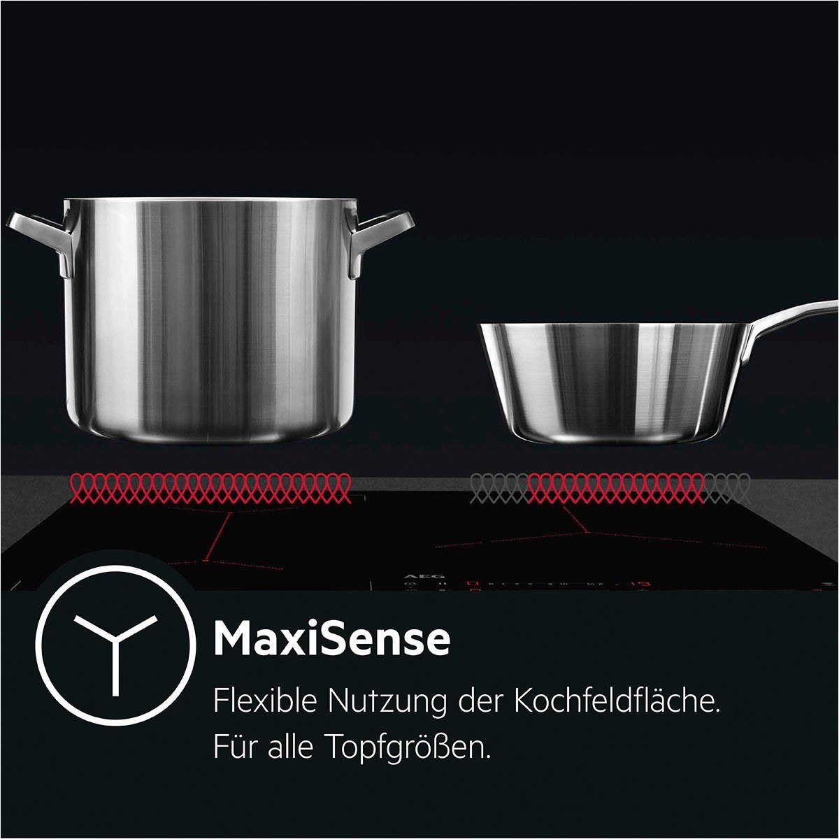 AEG Induktions-Kochfeld IKE64441XB, mit Hob²Hood - Funktion