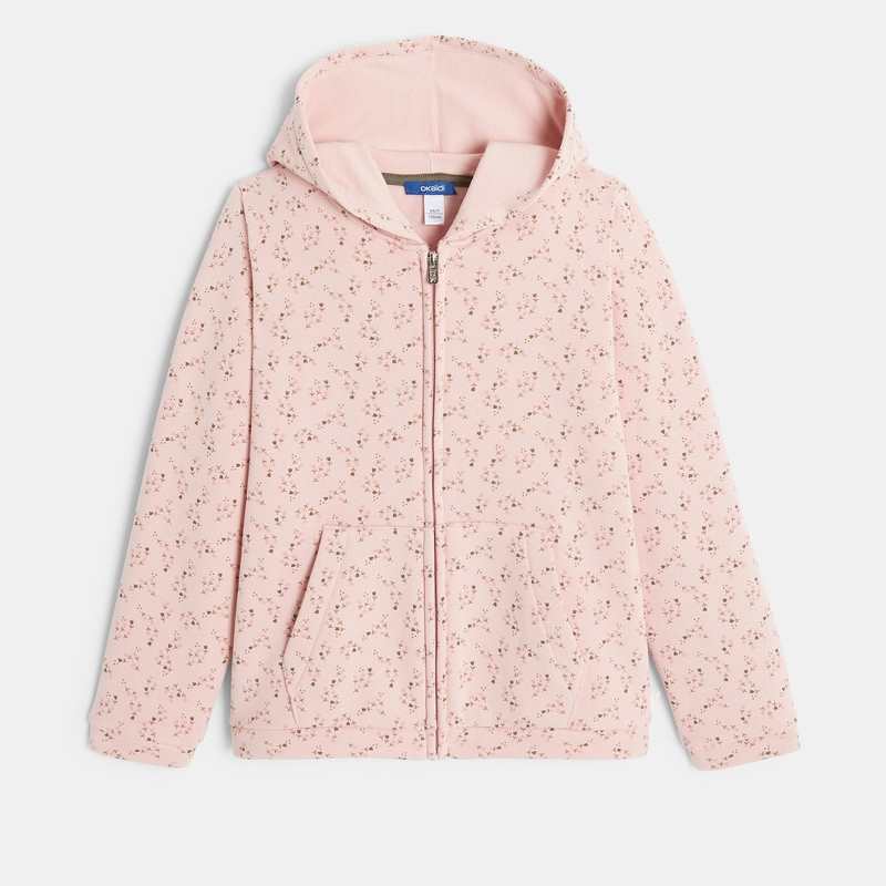 Sweat-shirt imprimé rose fille