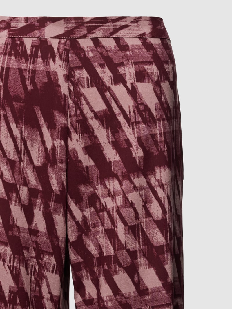 Pyjama-Hose aus Viskose mit Allover-Muster Modell 'WOVEN' in bordeaux rot
