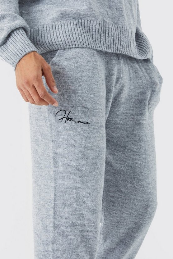 Oversize Homme Jogginghose aus Rippstrick