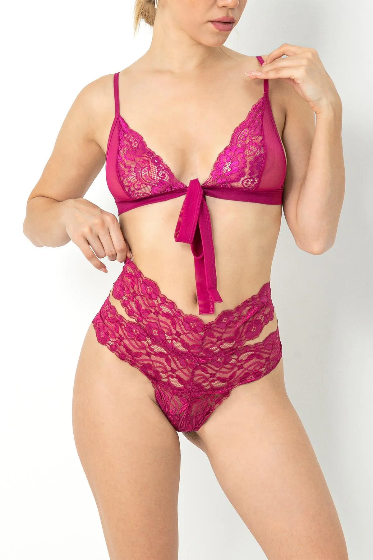 Miorre  Coverless Fantasy Bralette-Set aus Schwanenspitze