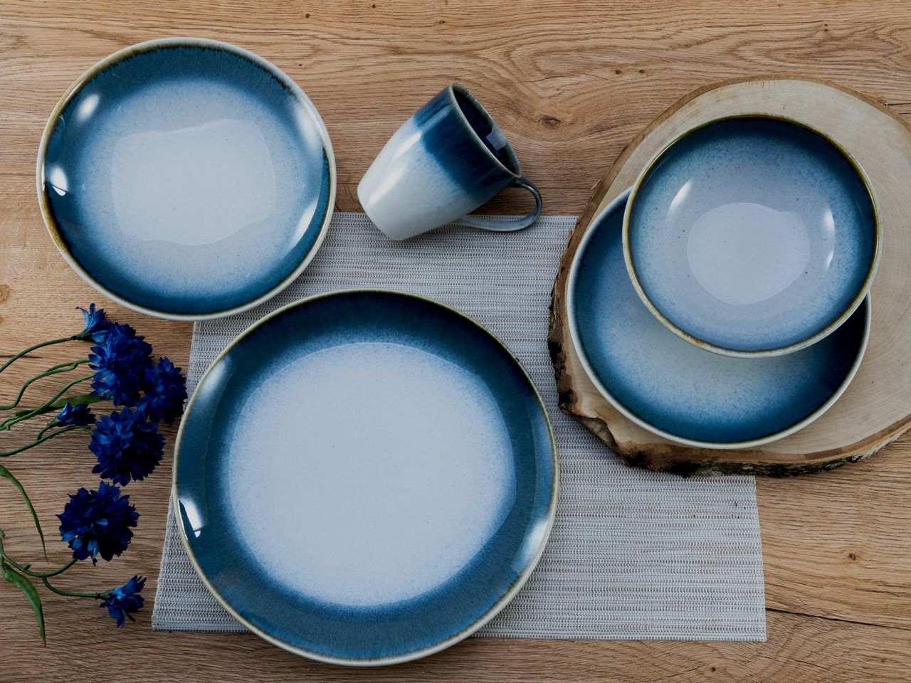 CreaTable Cascade blau Kombiservice 8 tlg