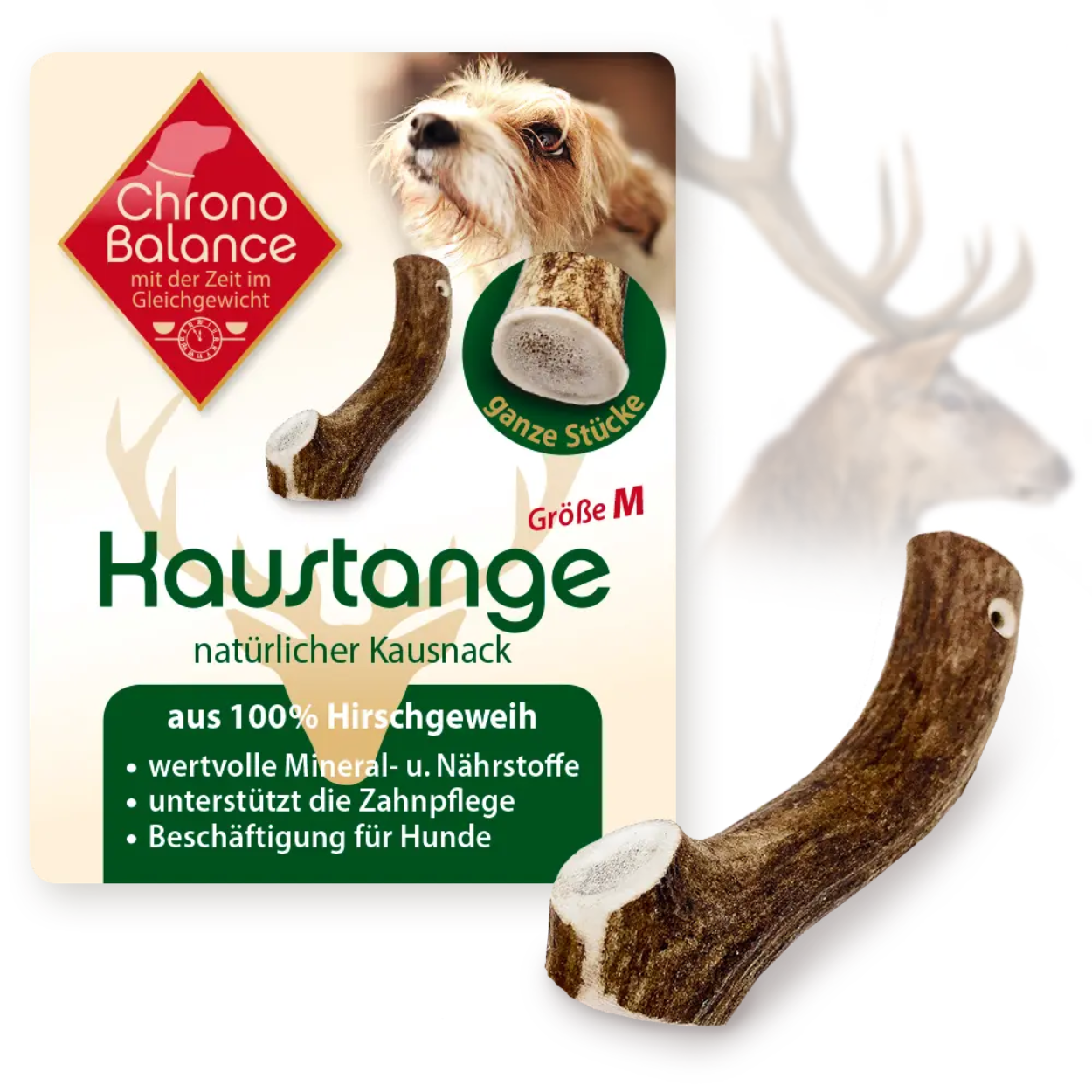 ChronoBalance Snacks ChronoBalance Rothirsch Geweihstange ganze und runde Stücke 110 g
