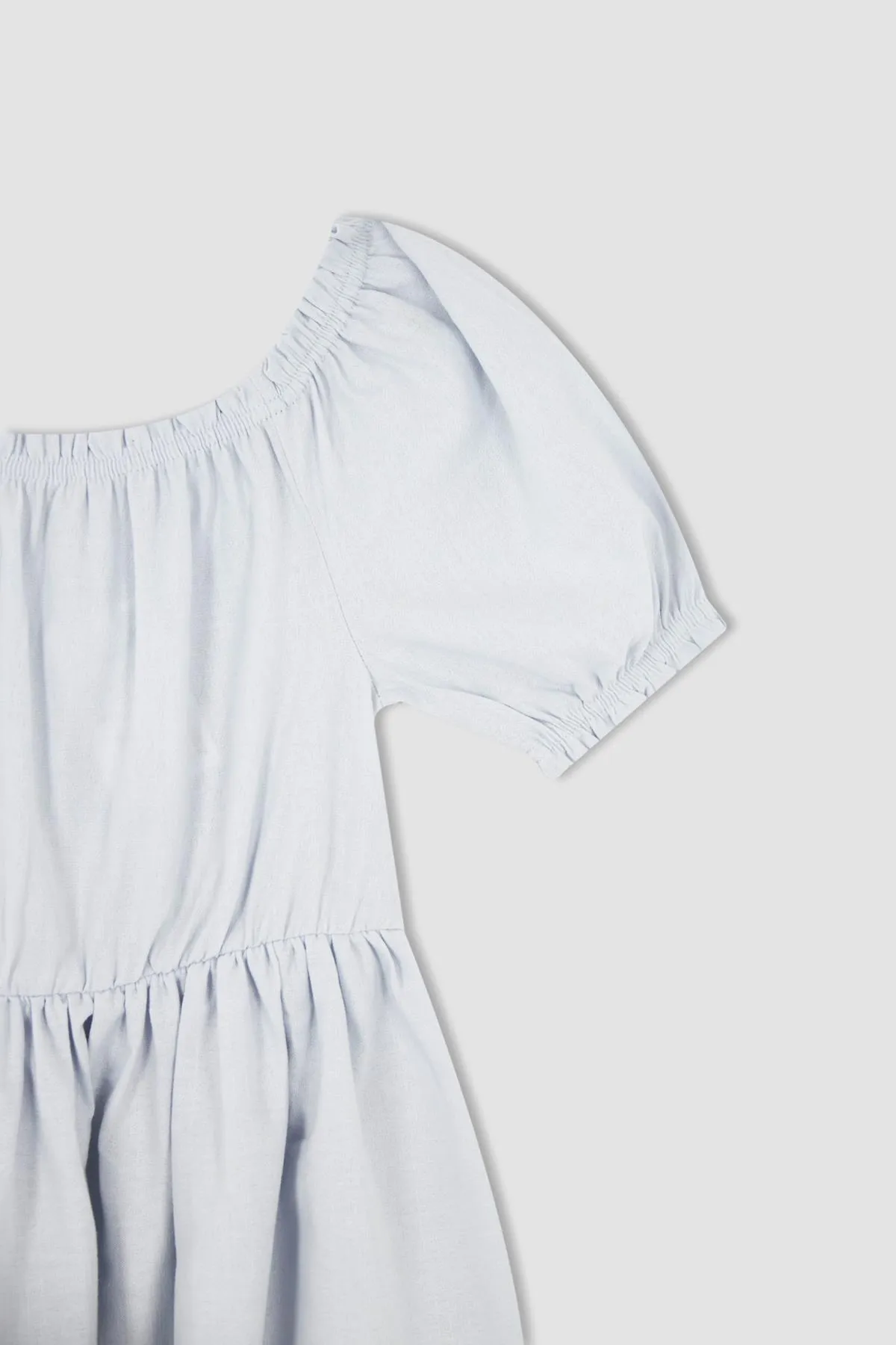 DeFacto  Mädchen Kurzarmkleid aus Baumwolle und Leinenoptik W7755a622sm