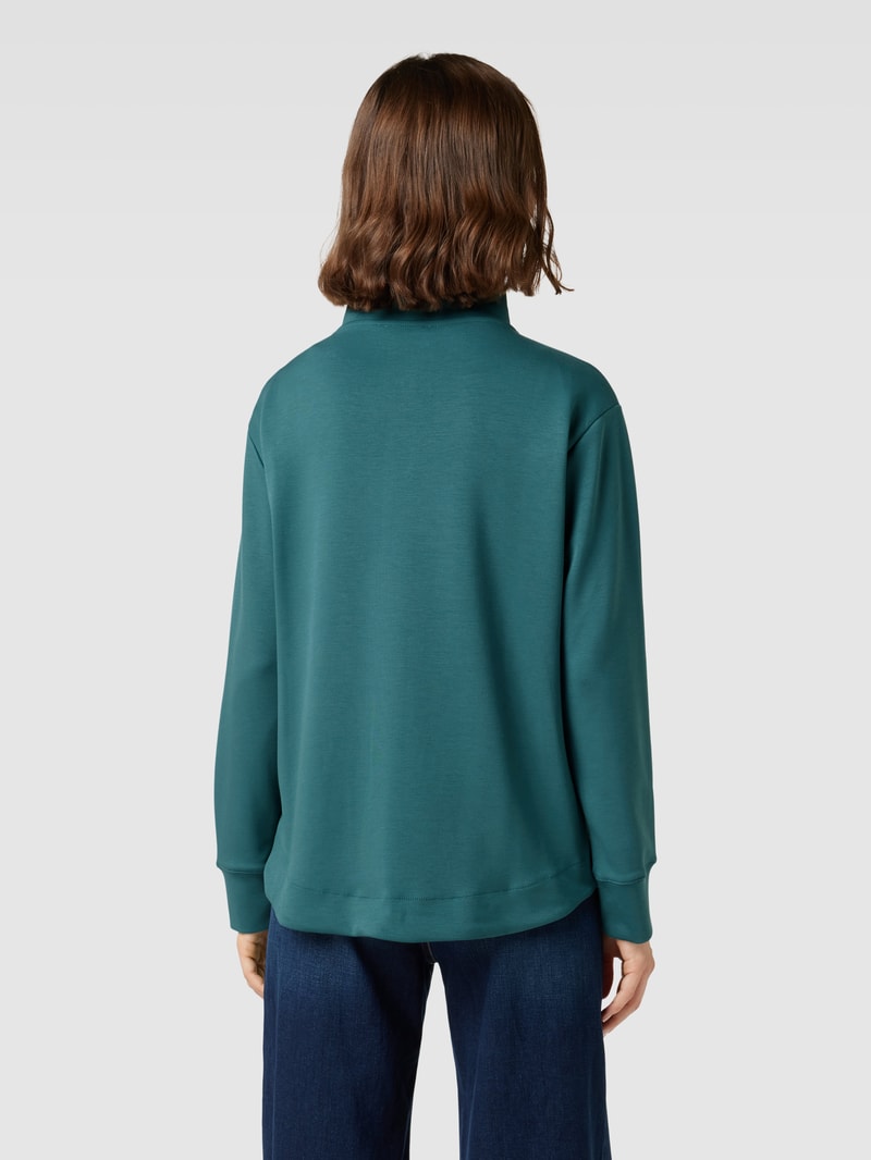 Sweatjacke mit Stehkragen in petrol