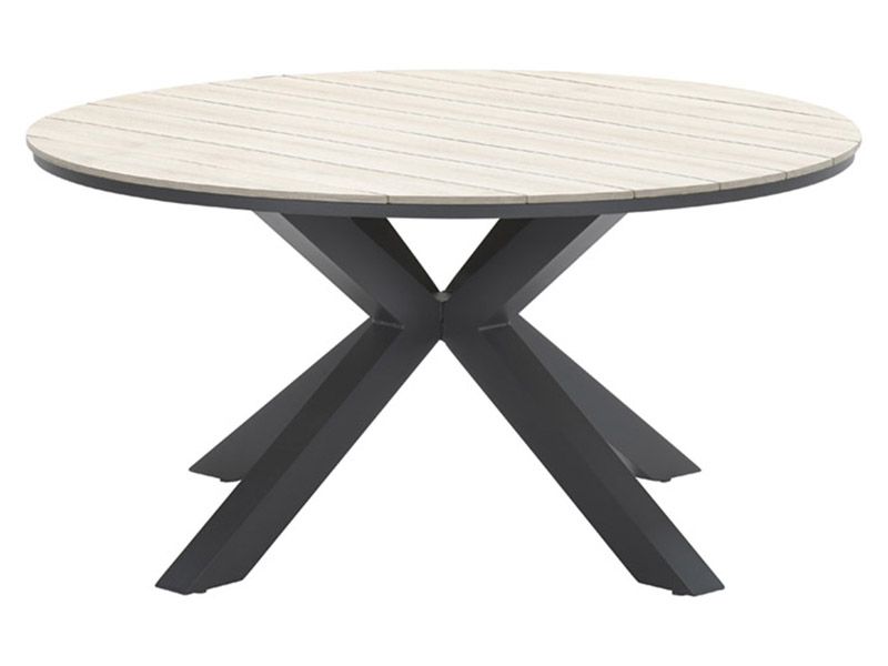 Outdoor Feelings Edson Carbon black light teak Ø 148 cm Gartentisch
