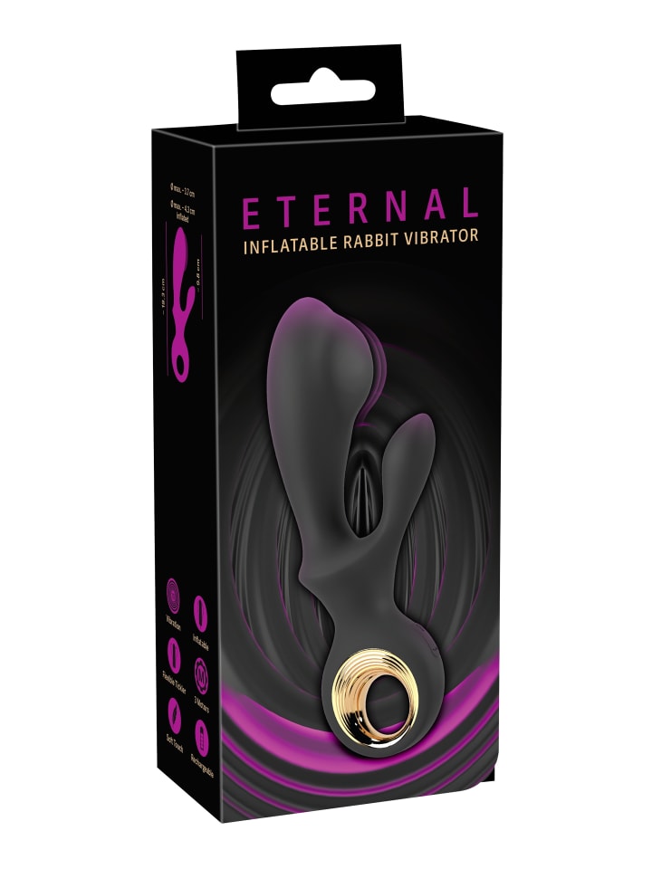 You2Toys Rabbitvibrator Inflatable Rabbit Vibrator in schwarz günstig kaufen 18 cm
