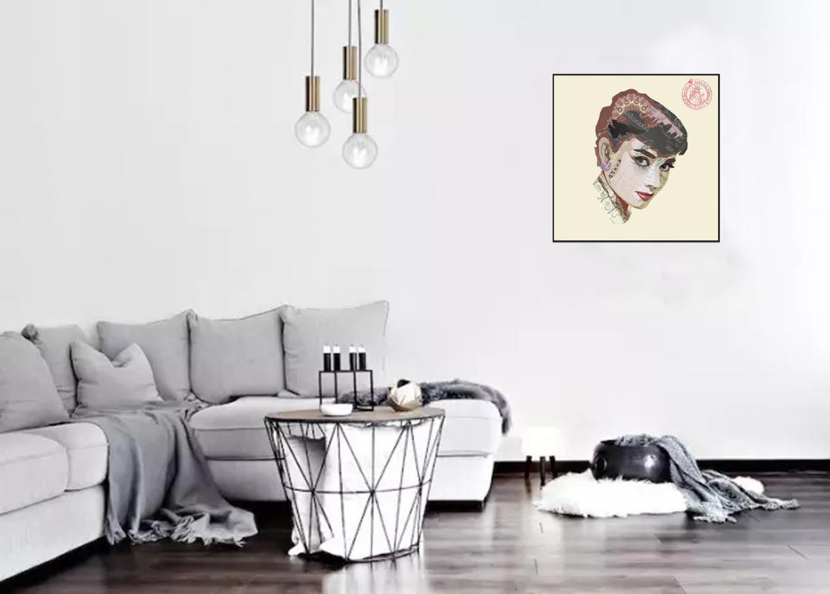 Kayoom Papier Wandbild Audrey 52x52 FRE700